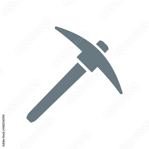 Pickaxe (kylo, kayla) icon. Symbol of work, extraction, or mine. Attribute of a quarry, miner, or worker. Hand-held impact tool for gold or ore mining.