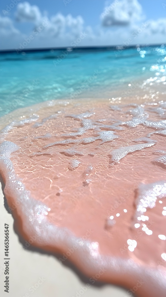 Fototapeta premium Pink sand beach wash