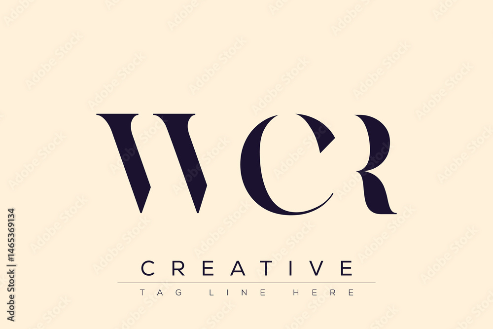 Obraz premium WCR abstract letter logo design. This logo is designed by three abstract letters.