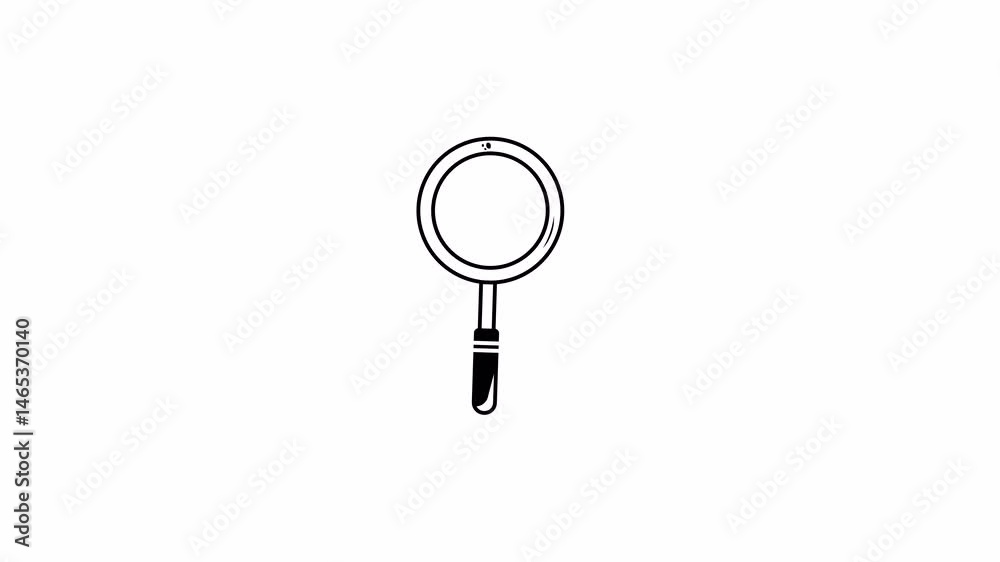 Magnifying Glass Searching Animation. This is a seamless loop video with alpha channel on transparent background, showing a magnifying glass gently floating and tilting in a smooth, chaotic motion. Magnifying Glass Searching Animation. This is a seamless loop video with alpha channel on transparent background, showing a magnifying glass gently floating and tilting in a smooth, chaotic motion.