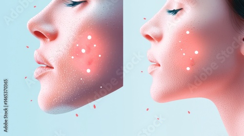 Illustration of noseeum bite effects with a comparison to mosquito bites photo