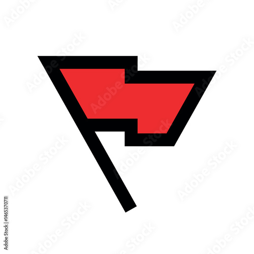 Flag icon. Location marker. Object location symbol. Mark on the map. Team or country designation.
