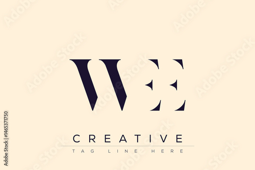 WEE abstract letter logo design. This logo is designed by three abstract letters.