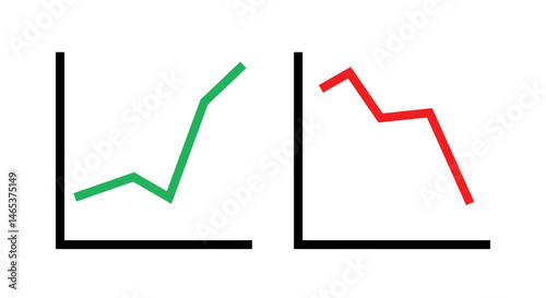 Chart (diagram) icon. Symbol of business or financial indicators. Attribute of decline or growth. Designation of data, information or change.