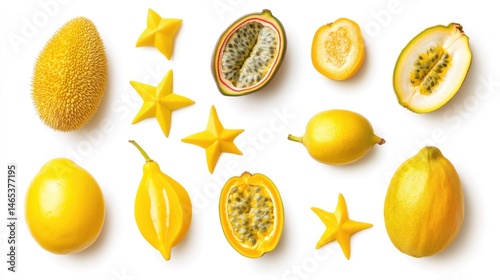 Wallpaper Mural Colorful Yellow Fruits and Star-Shaped Decorations Torontodigital.ca
