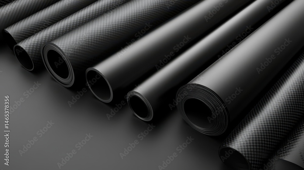 Fototapeta premium Intricate carbon fiber texture, a closeup view of strength and lightweight design