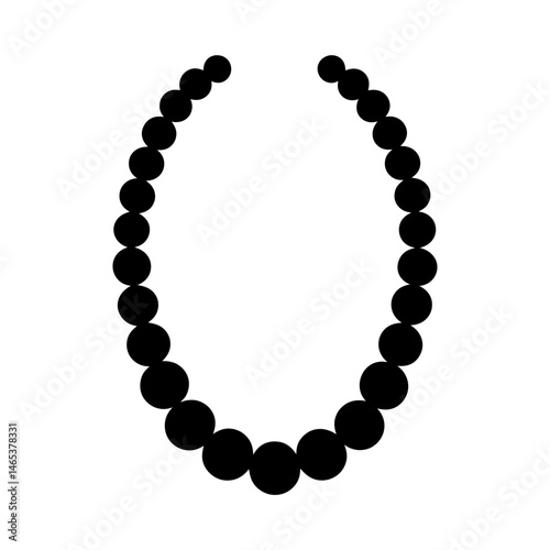 Wood Bead Necklace silhouette vector