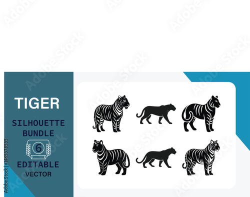 Tiger Silhouette Vector Illustration