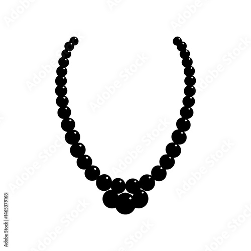 Wood Bead Necklace silhouette vector