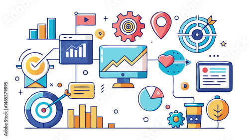 Achieve Marketing Goals Data Driven Strategy Engaging Content and Targeted Campaigns vibrant colors