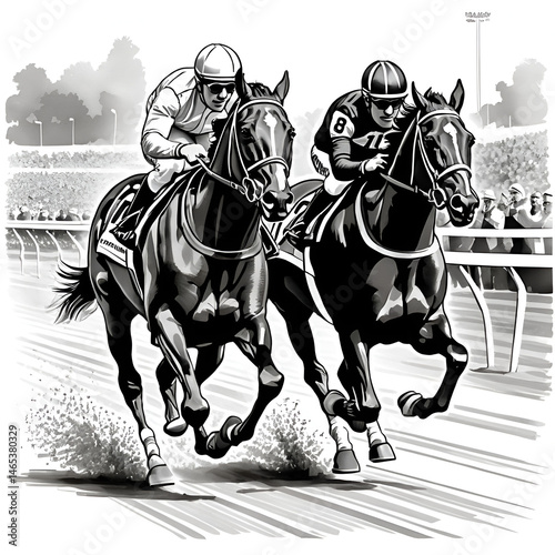 Trotters race sketch illustration