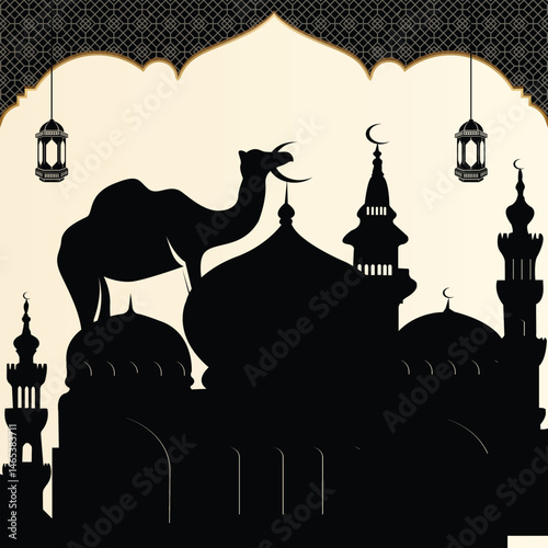 Eid ul adha Happy Eid al adha mubarak banner illustration background design vector design 