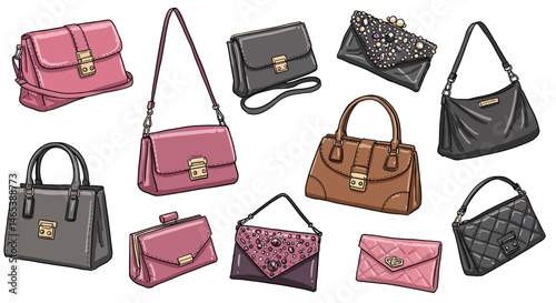 Elegant Handbag Collection - Vector Illustration