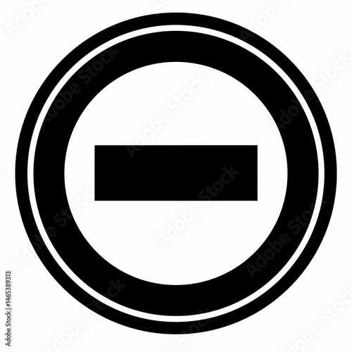 Black Circle Negative Symbol Graphic Design Element