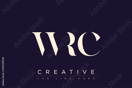 WRC abstract letter logo design. This logo is designed by three abstract letters.