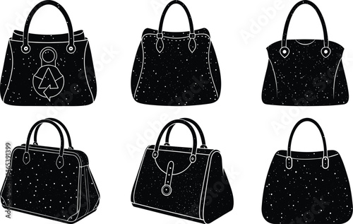 Vintage Upcycled Bag silhouette vector