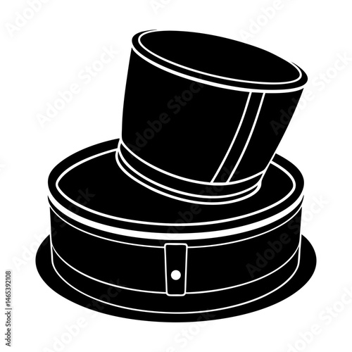 Vintage Hat Box silhouette vector