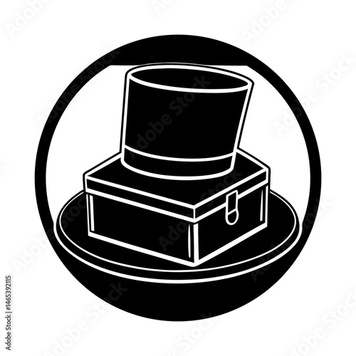 Vintage Hat Box silhouette vector