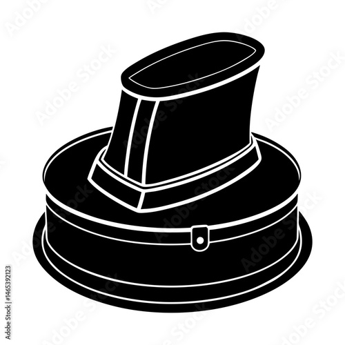 Vintage Hat Box silhouette vector