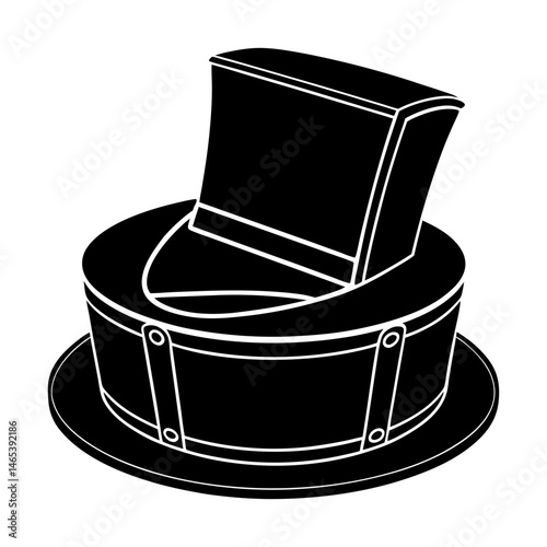 Vintage Hat Box silhouette vector