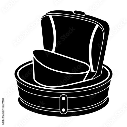 Vintage Hat Box silhouette vector