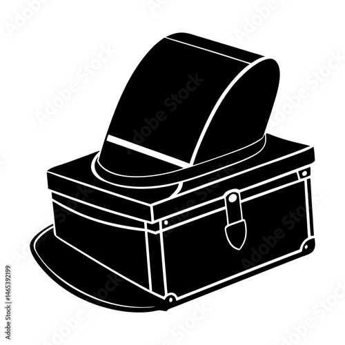 Vintage Hat Box silhouette vector