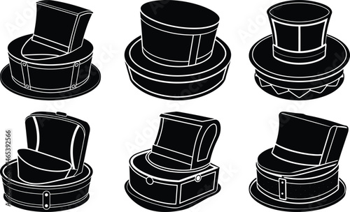 Vintage Hat Box silhouette vector