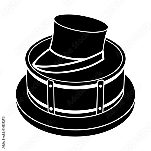 Vintage Hat Box silhouette vector