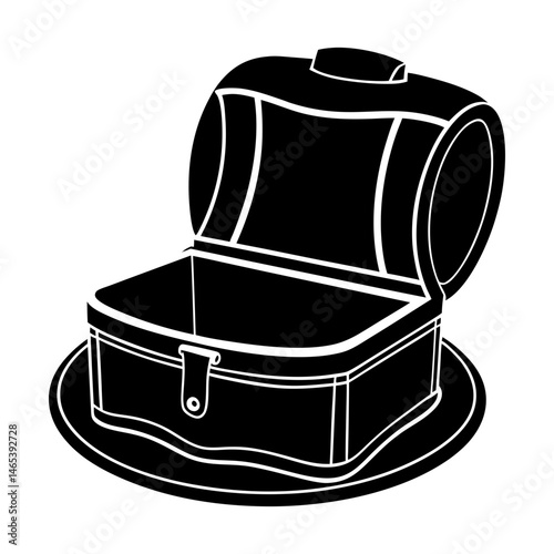 Vintage Hat Box silhouette vector