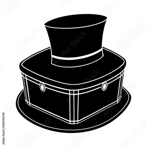 Vintage Hat Box silhouette vector