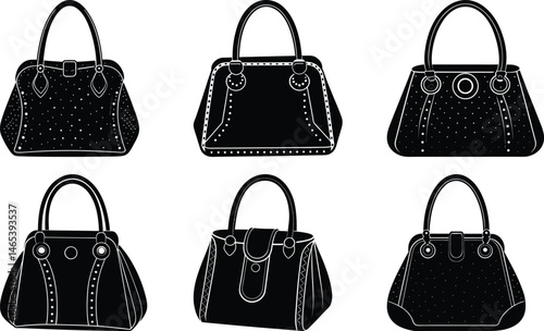 Vintage Handbag silhouette vector
