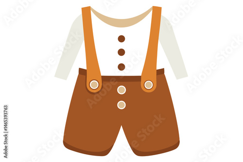 Adorable baby lederhosen with long sleeved shirt perfect for Octoberfest