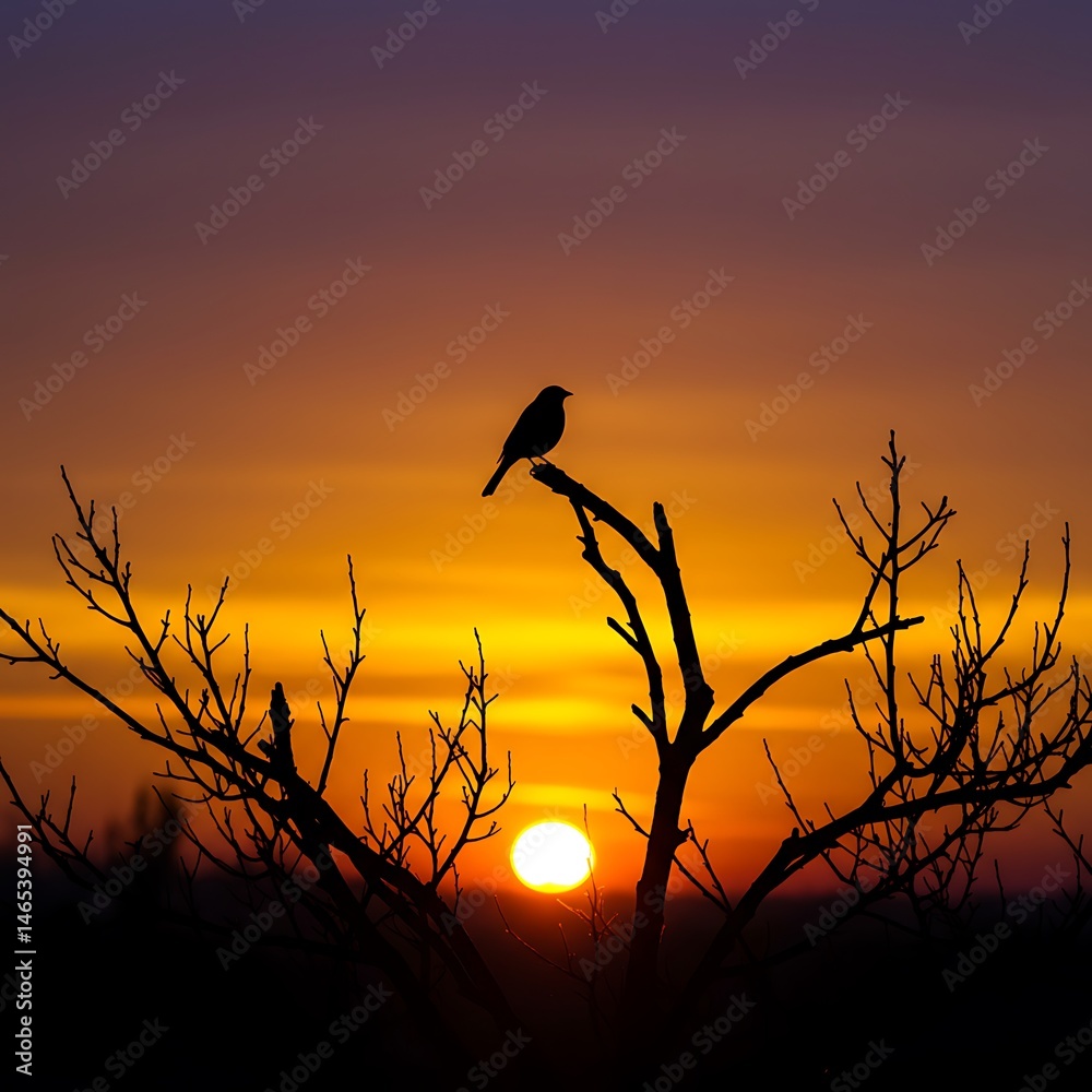 Obraz premium Sunset Serenade AI Generated