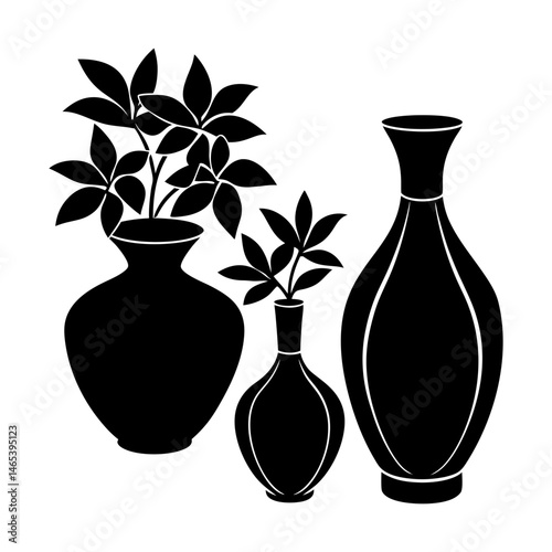 Vases silhouette vector