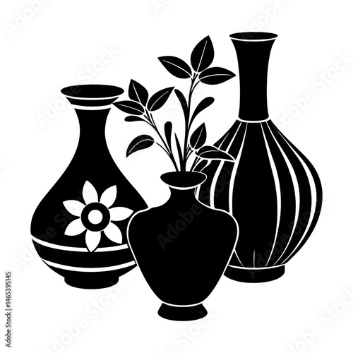 Vases silhouette vector