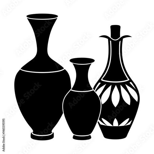 Vases silhouette vector