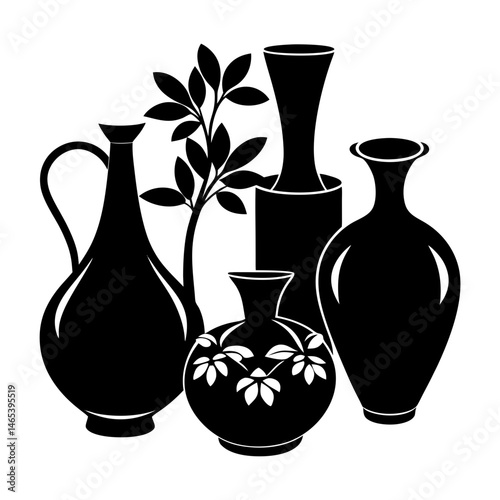Vases silhouette vector