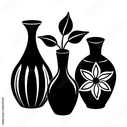 Vases silhouette vector