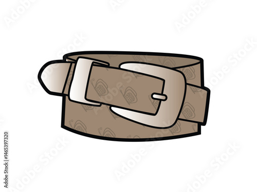 Leather buckle belts mockup template vector design technical illustration.