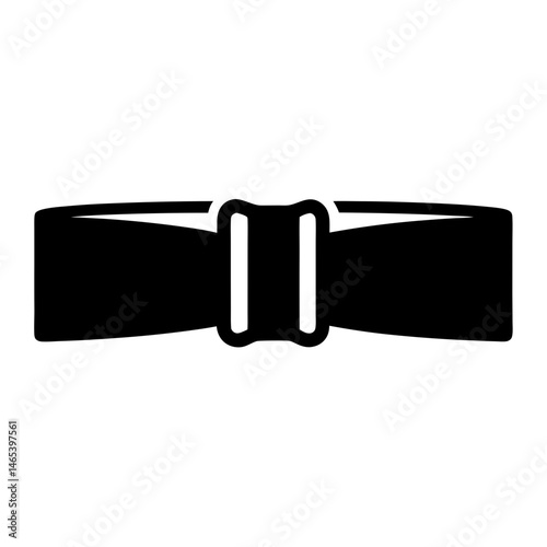 Black belt with buckle design, simple and minimalist style illustration artwork