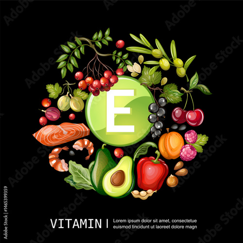 Illustration of vitamin E in products