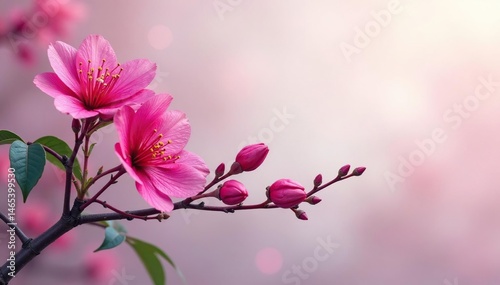 Fuchsia blossoms, swirling vine pattern, soft focus, delicate, artdeco