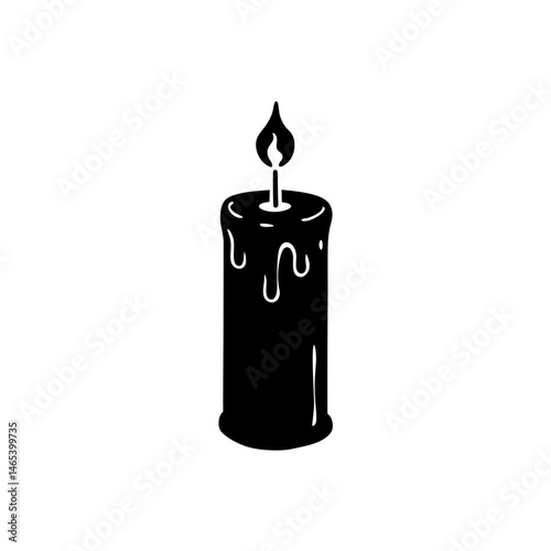 candle with melting wax on white background  .svg