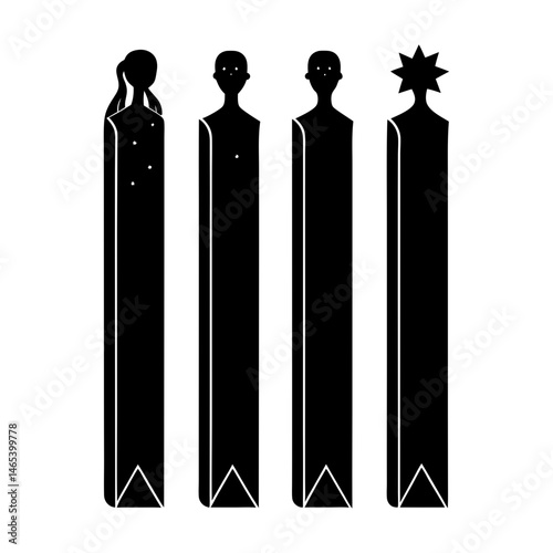 Unique Bookmarks silhouette vector