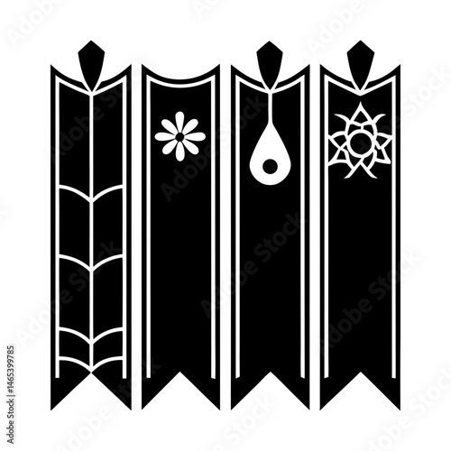 Unique Bookmarks silhouette vector