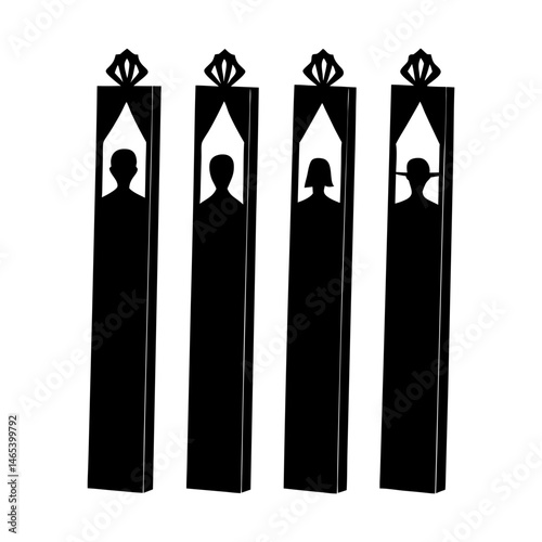Unique Bookmarks silhouette vector