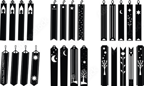 Unique Bookmarks silhouette vector