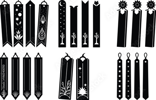 Unique Bookmarks silhouette vector