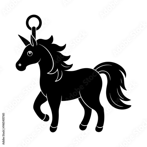 Unicorn Keychain silhouette vector