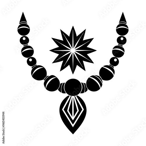 Tribal Beads silhouette vector